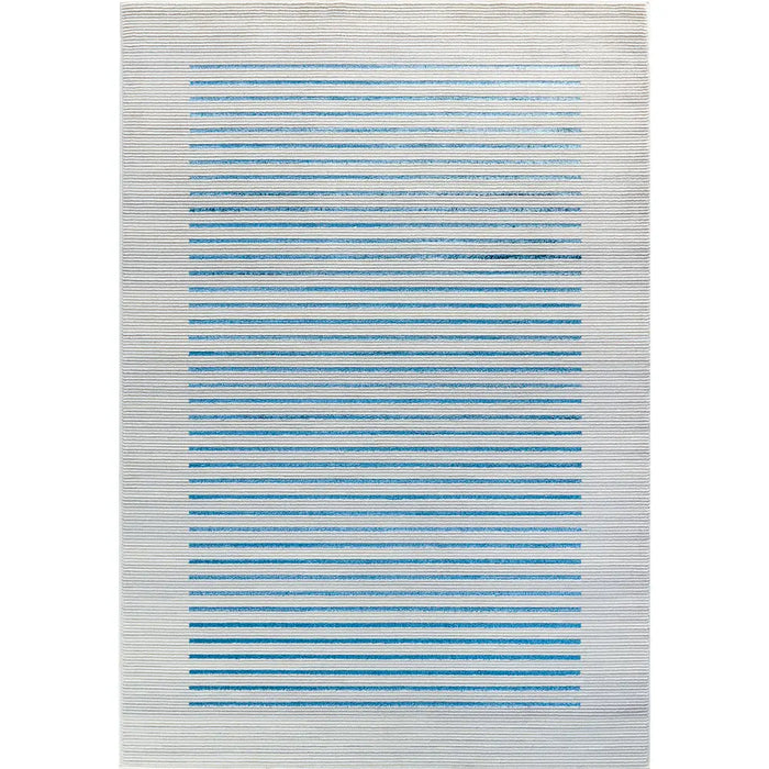 Kaysa Scandi Modern Dark Blue Striped Rug LSR2333
