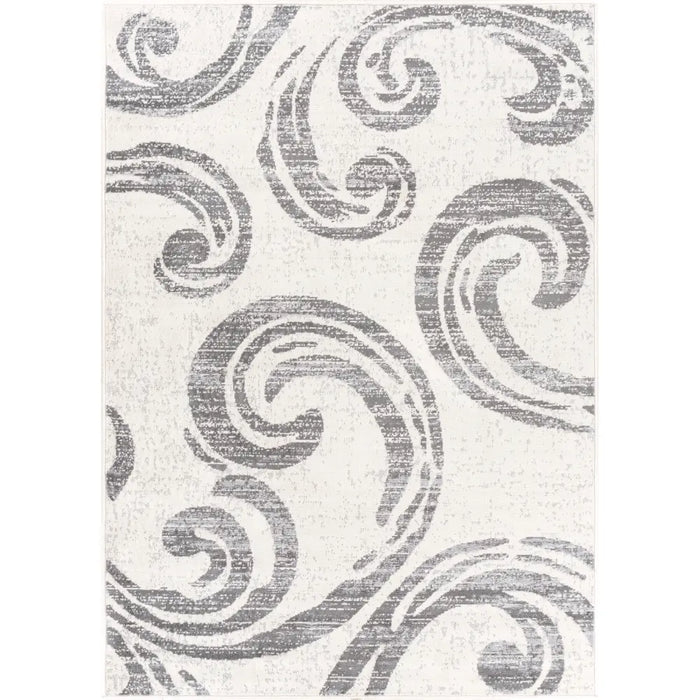 Pisa Modern Grey OffWhite Black Living Dining Bedroom Rug PSS2320