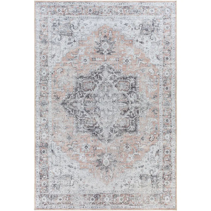 Capucine Machine Washable Modern Boho Grey Area Rug THI2702