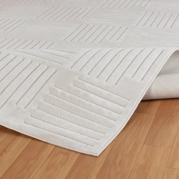 Midori In- & Outdoor 3D High & Low Pile Textured Beige Rug LMM2314