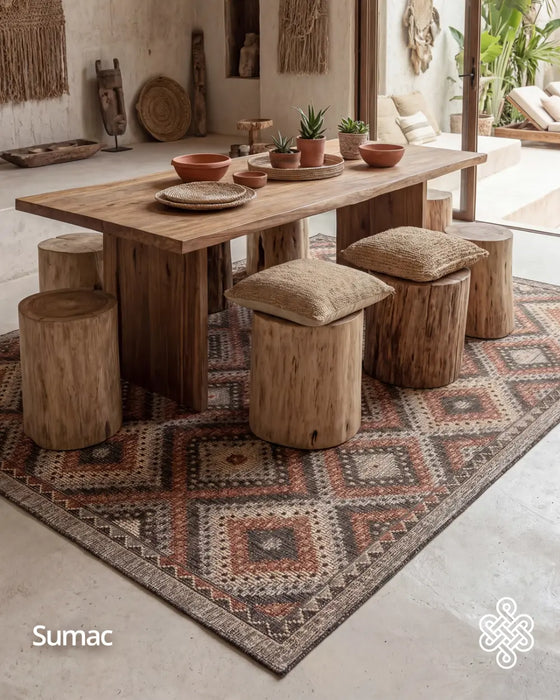 SUMAC Indoor Outdoor SUM101 Brown Rust Rug