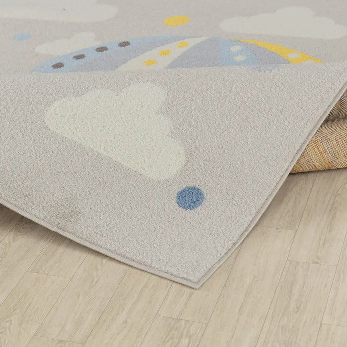 Monty Kids Modern Multicolour/Grey Bedroom Rug AKR2360