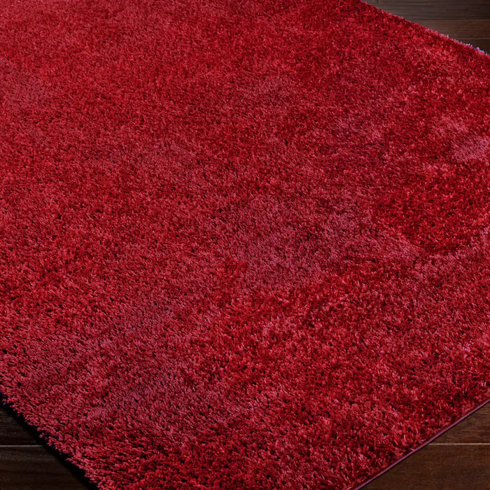 Claire Shaggy Solid Color Plush Pile Cherry CDG2325