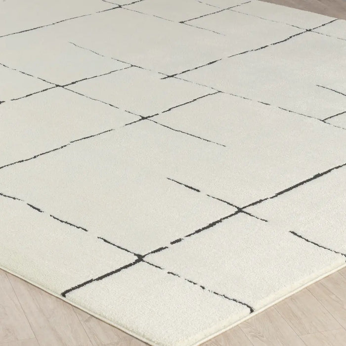 Ava Scandi Modern High Pile Ivory/Black Area FEU2300