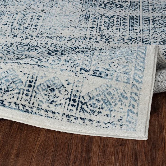 Dania Vintage Oriental Boho Blue/White Rug FSA2387