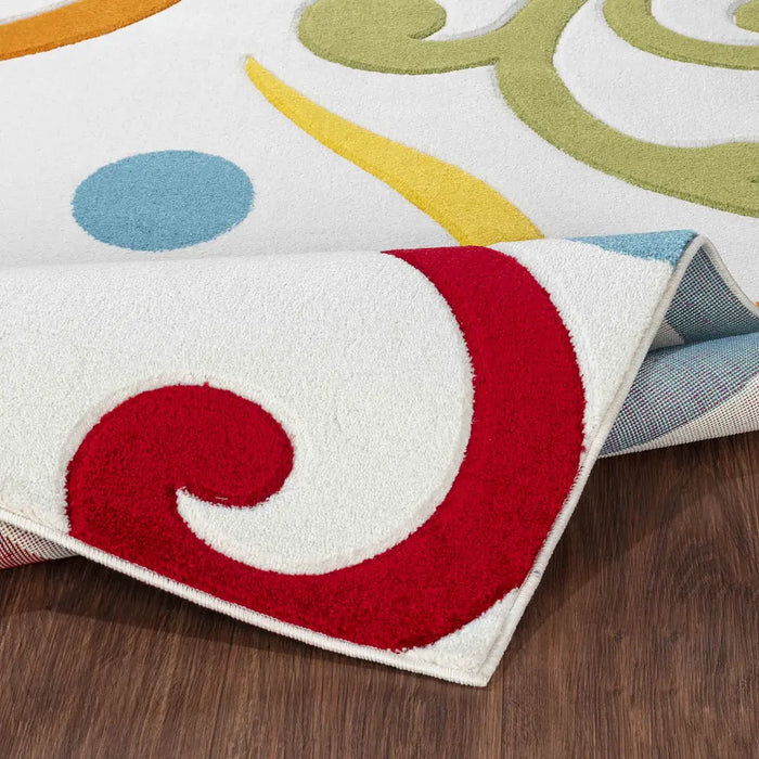 Limburg Modern Orange Yellow Green Blue Graphic Living Dining Bedroom Rug LBU2317