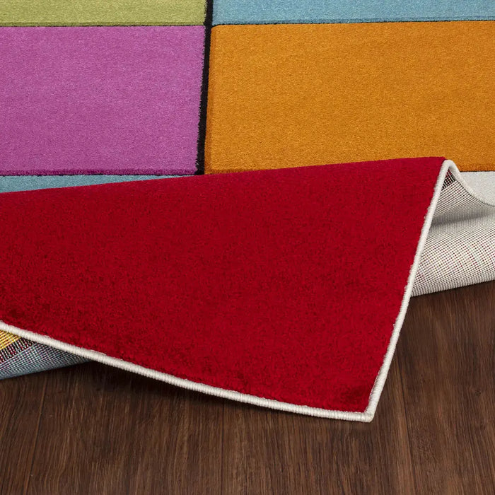 Limburg Geometric Orange Yellow Green Blue Graphic Living Dining Bedroom Rug LBU2323