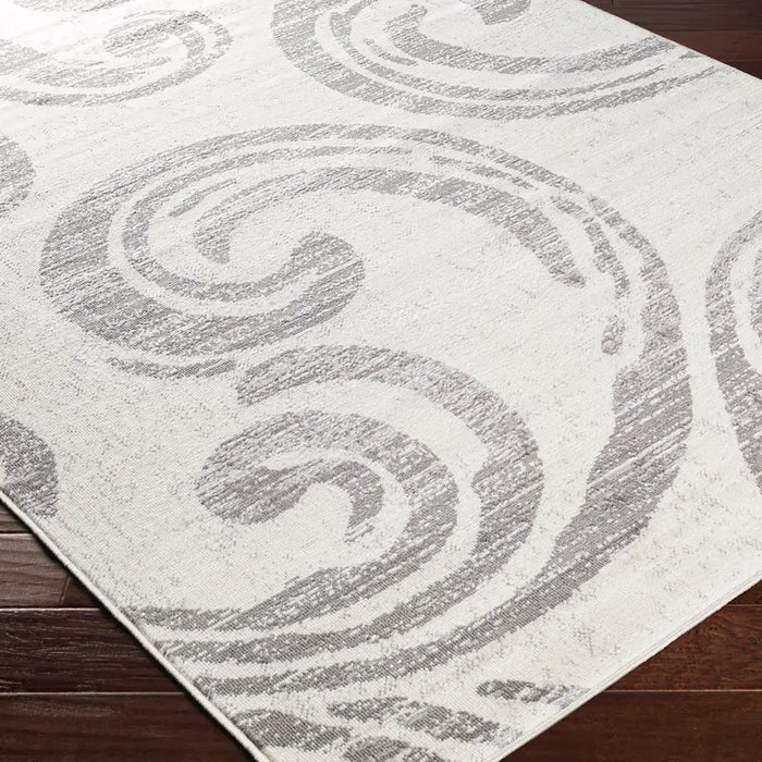 Pisa Modern Grey OffWhite Black Living Dining Bedroom Rug PSS2320