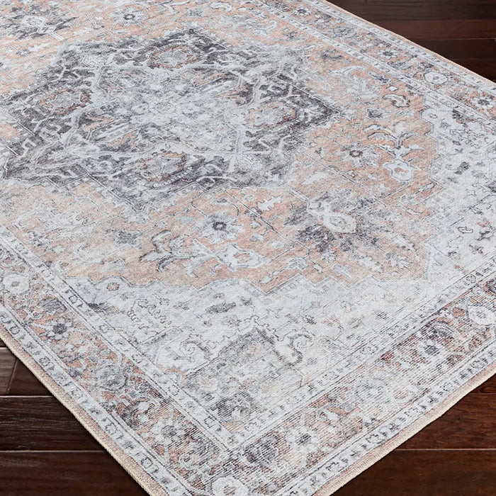 Capucine Machine Washable Modern Boho Grey Area Rug THI2702