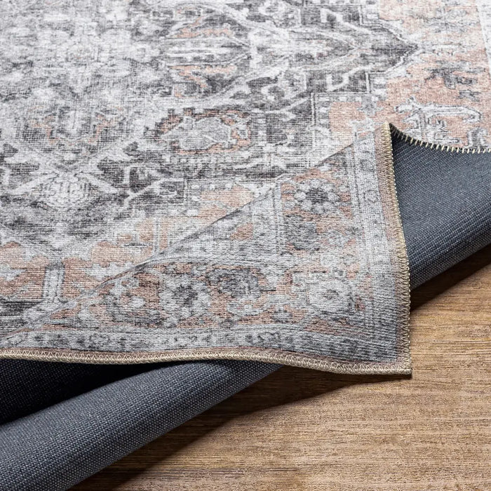 Capucine Machine Washable Modern Boho Grey Area Rug THI2702