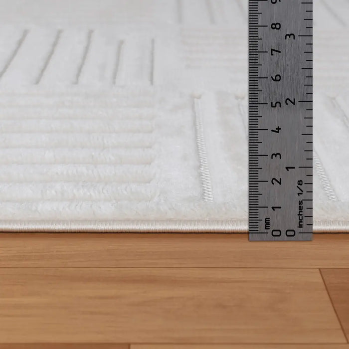 Midori In- & Outdoor 3D High & Low Pile Textured Beige Rug LMM2314