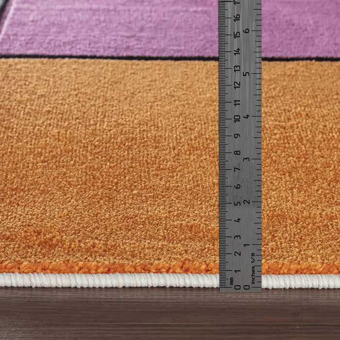 Limburg Geometric Orange Yellow Green Blue Graphic Living Dining Bedroom Rug LBU2323