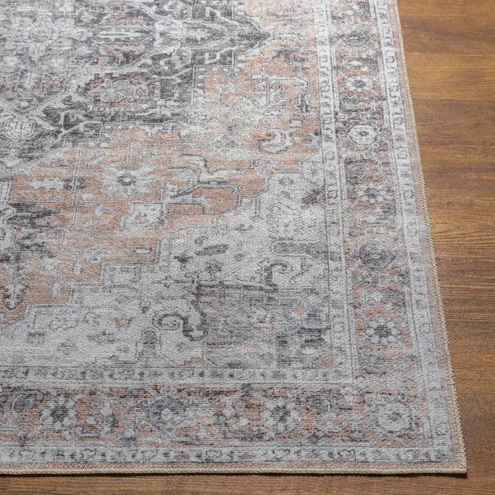 Capucine Machine Washable Modern Boho Grey Area Rug THI2702