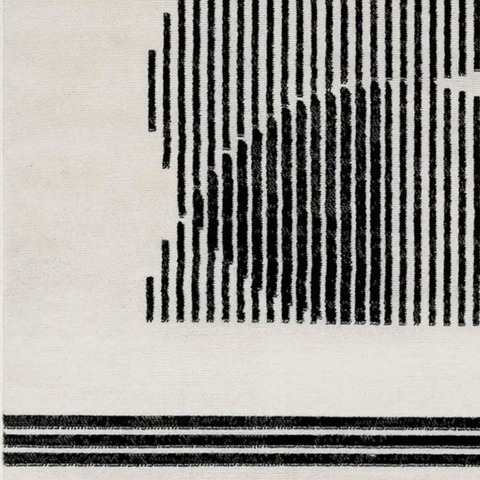Pisa Modern Black OffWhite Grey Graphic Living Dining Bedroom Rug PSS2364