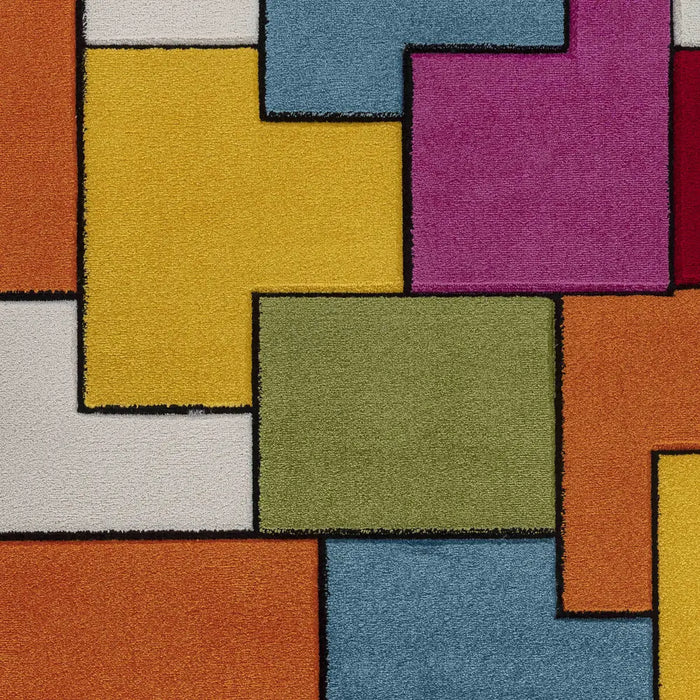 Limburg Geometric Pink Blue Green Red Graphic Living Dining Bedroom Rug LBU2314