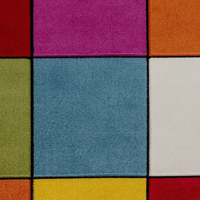 Limburg Geometric Orange Yellow Green Blue Graphic Living Dining Bedroom Rug LBU2323