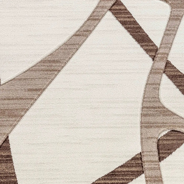 Limburg Modern Brown Beige White Graphic Living Dining Bedroom Rug LBU2325