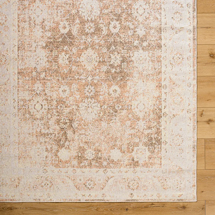 Anseline Machine Washable Oriental Boho Rust Area LLL2354