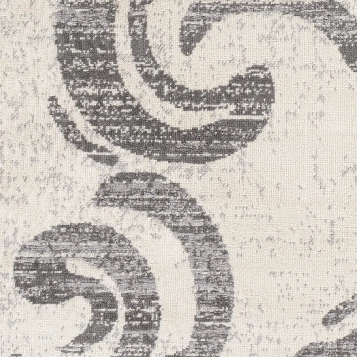 Pisa Modern Grey OffWhite Black Living Dining Bedroom Rug PSS2320