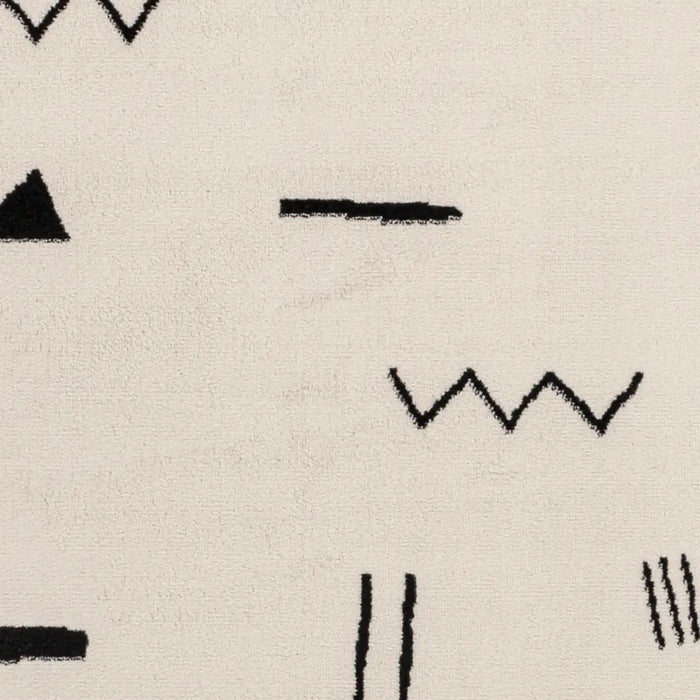 Pisa Modern OffWhite Black Living Dining Bedroom Rug PSS2356