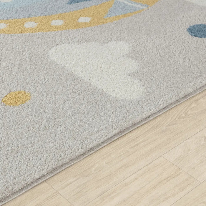Monty Kids Modern Multicolour/Grey Bedroom Rug AKR2360