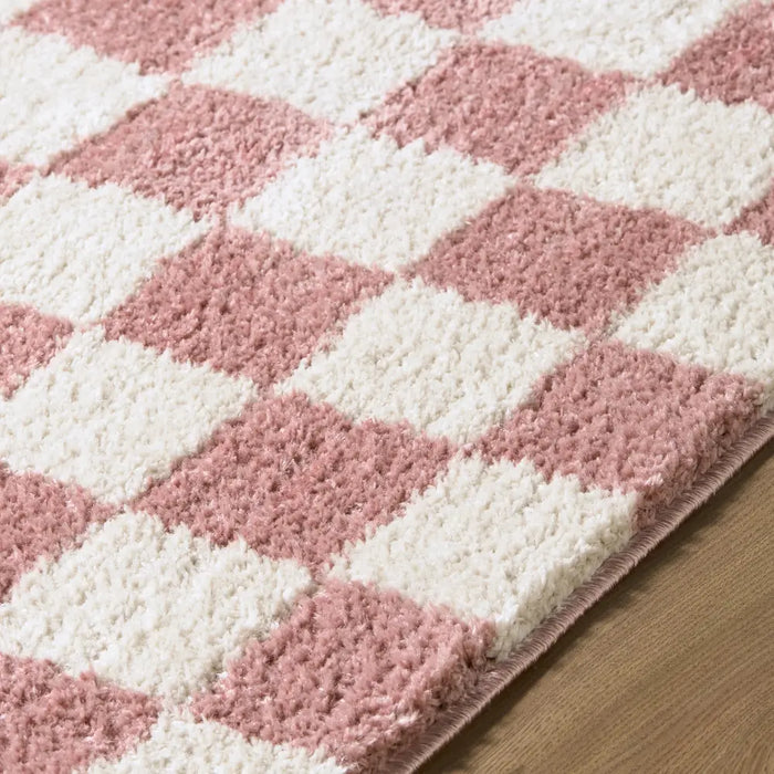 Fossay Shag Washable Modern High Pile Checkered FSG2354 Rug
