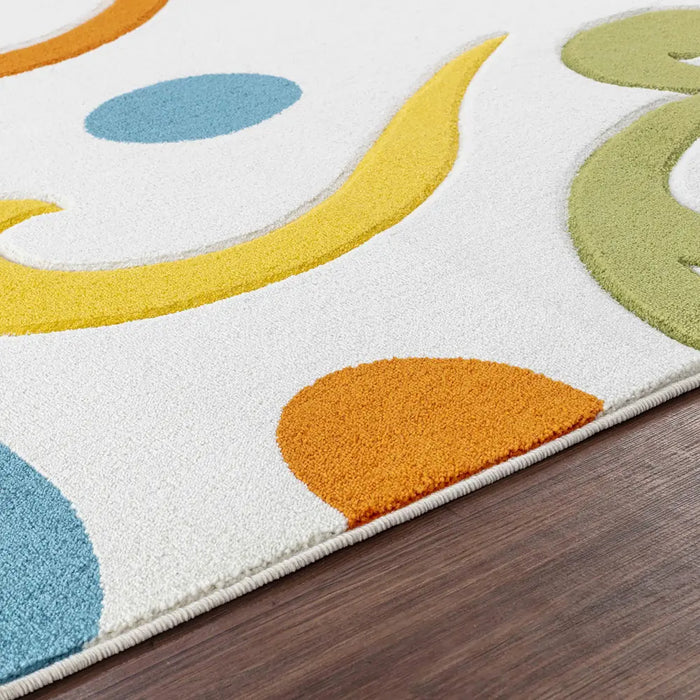 Limburg Modern Orange Yellow Green Blue Graphic Living Dining Bedroom Rug LBU2317