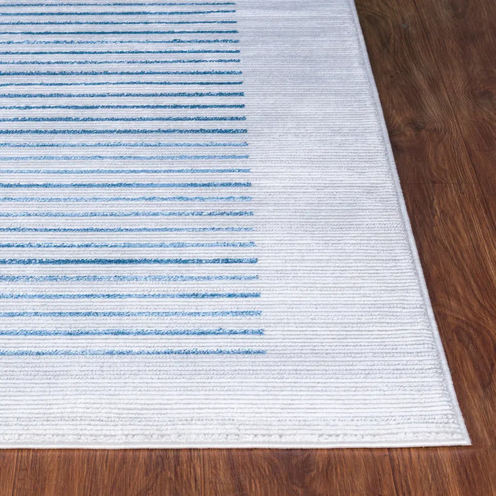 Kaysa Scandi Modern Dark Blue Striped Rug LSR2333
