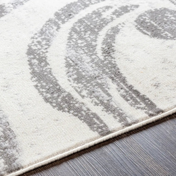 Pisa Modern Grey OffWhite Black Living Dining Bedroom Rug PSS2320