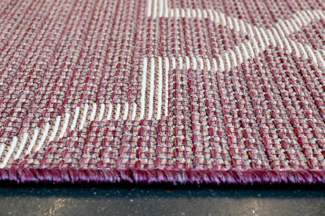 Mastercraft newquay 96003 8007 Purple, Multicoloured Living Room Geometric Rug.