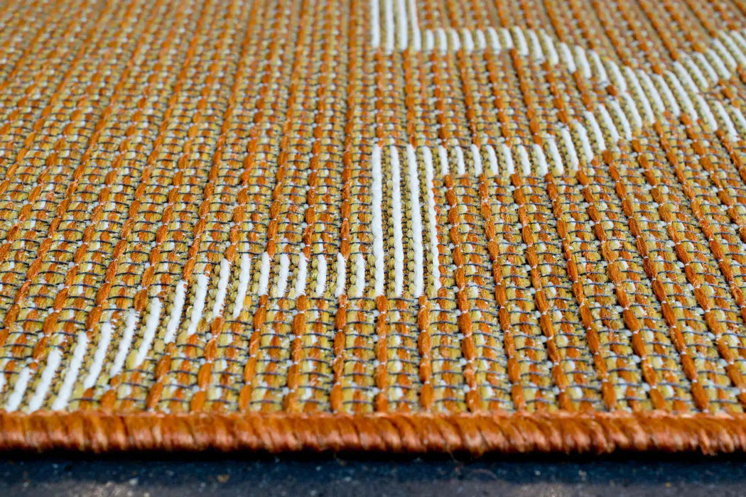 Mastercraft newquay 96003 8008 Orange Living Room Geometric Rug.