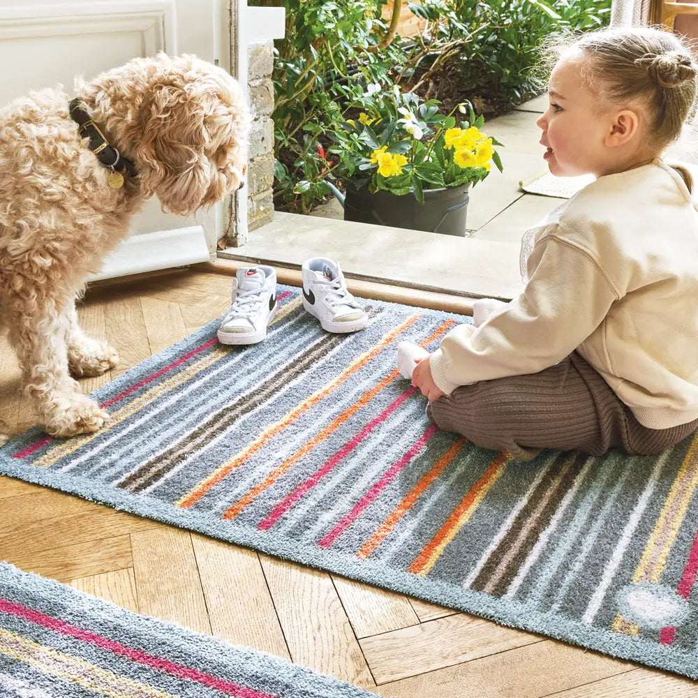 Hug Rug Red Patterned Hug Rug Designer 13 Multicoloured Rug — RugsDirect Online
