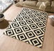 Hanse Home hamla diamond cream black Black, Cream Living Room Geometric Rug.