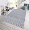 NorthRugs meadow raute blue cream Blue Living Room Striped Rug.