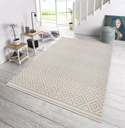 NorthRugs meadow raute grey cream Grey Living Room Striped Rug.