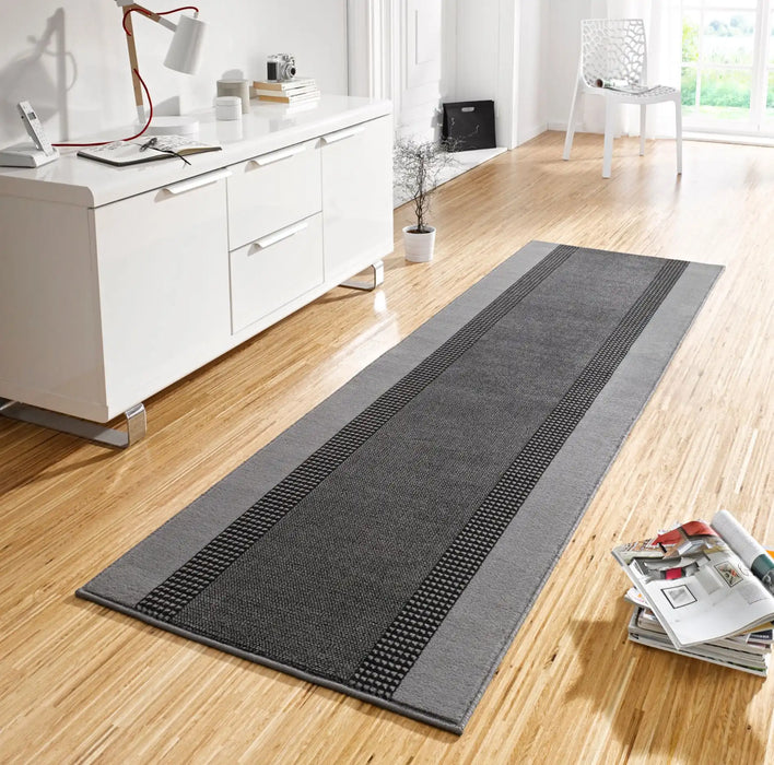 Hanse Home basic band grey Grey Living Room Geometric Rug.