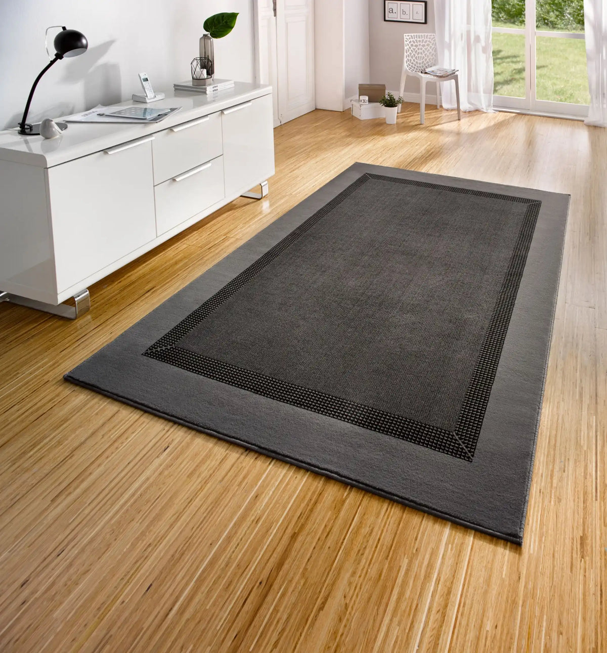 Grey Rug String Basic Band Grey Rugs - Buy Band Grey Rugs Online from Rugs Direct ...