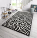Zala Living capri art black cream Black, Ivory Living Room  Rug.