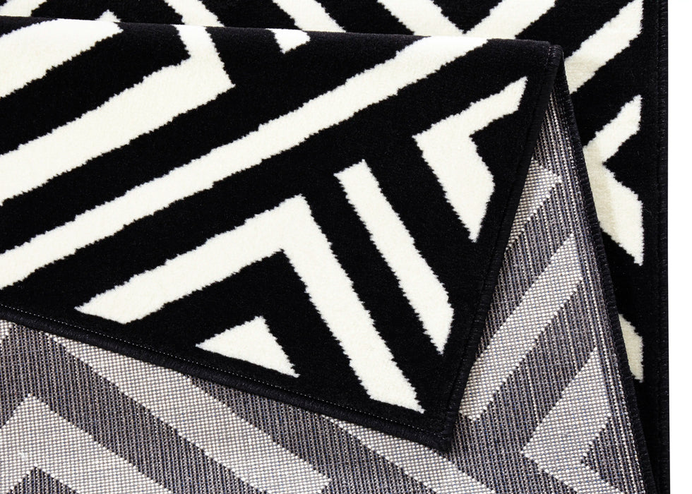 Zala Living capri art black cream Black, Ivory Living Room  Rug.