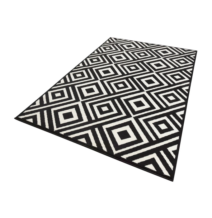 Zala Living capri art black cream Black, Ivory Living Room  Rug.