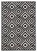 Zala Living capri art black cream Black, Ivory Living Room  Rug.