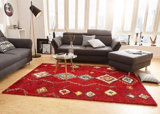 Mint Rugs nomadic hh 102692 red Multicoloured, Red Living Room Moroccan Rug.