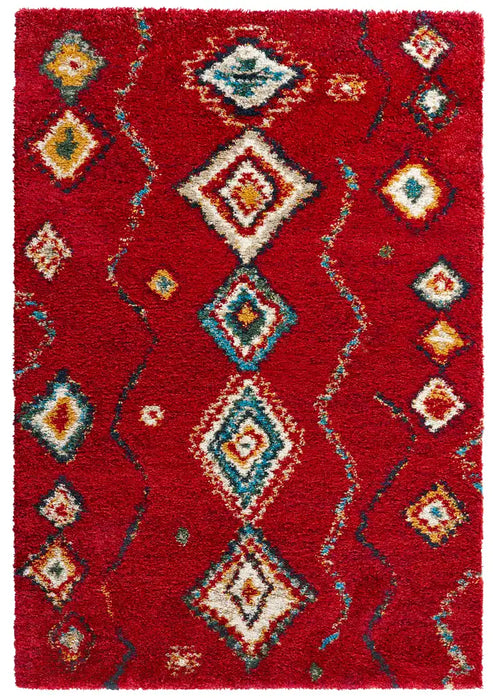 Mint Rugs nomadic hh 102692 red Multicoloured, Red Living Room Moroccan Rug.