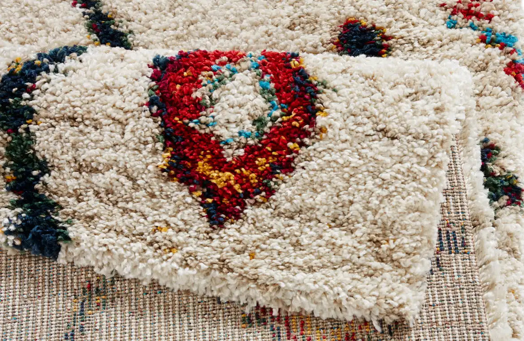 Mint Rugs nomadic hh 102693 cream Multicoloured, Cream Living Room Moroccan Rug.