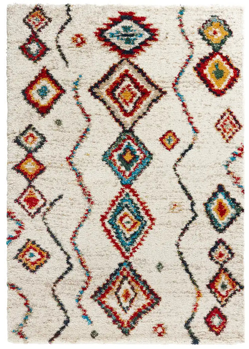 Mint Rugs nomadic hh 102693 cream Multicoloured, Cream Living Room Moroccan Rug.