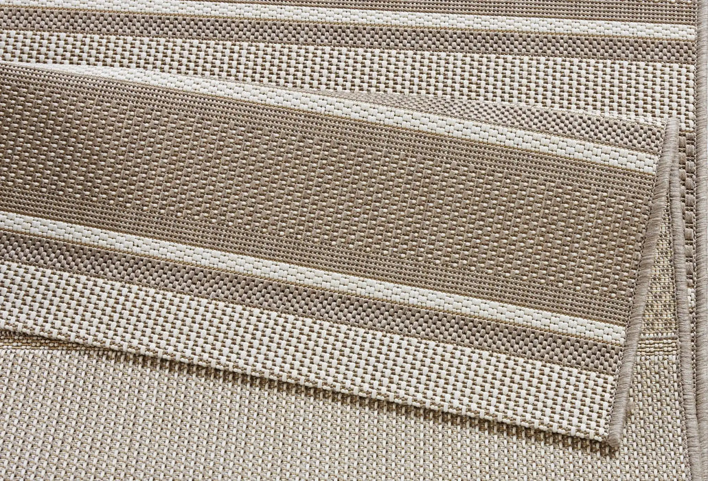 NorthRugs meadow strap beige Beige Living Room Striped Rug.