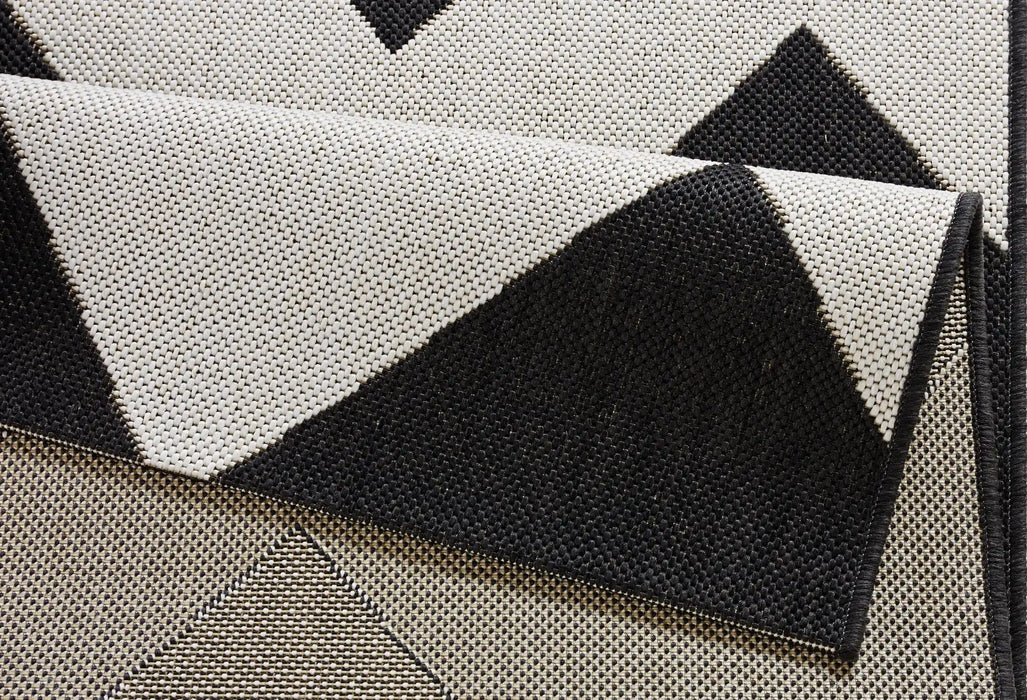 NorthRugs meadow unique black Black, Cream Living Room Striped Rug.