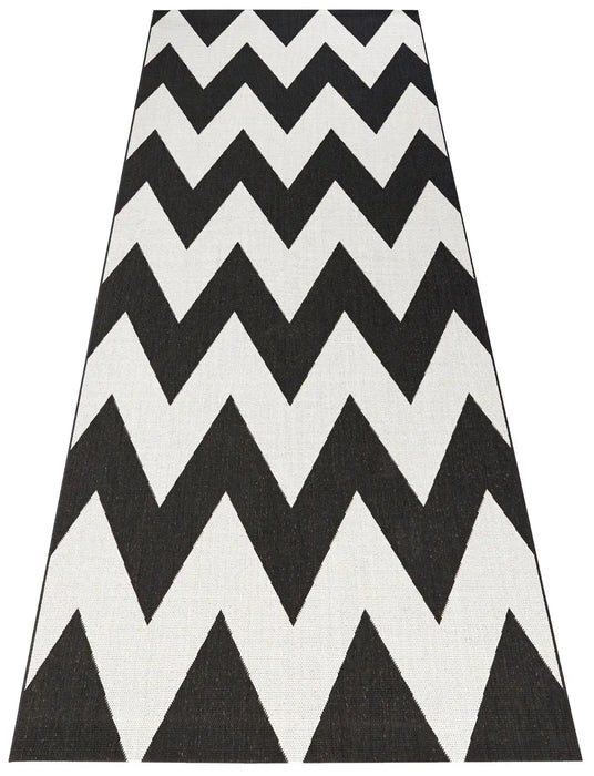 NorthRugs meadow unique black Black, Cream Living Room Striped Rug.