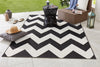 NorthRugs meadow unique black Black, Cream Living Room Striped Rug.