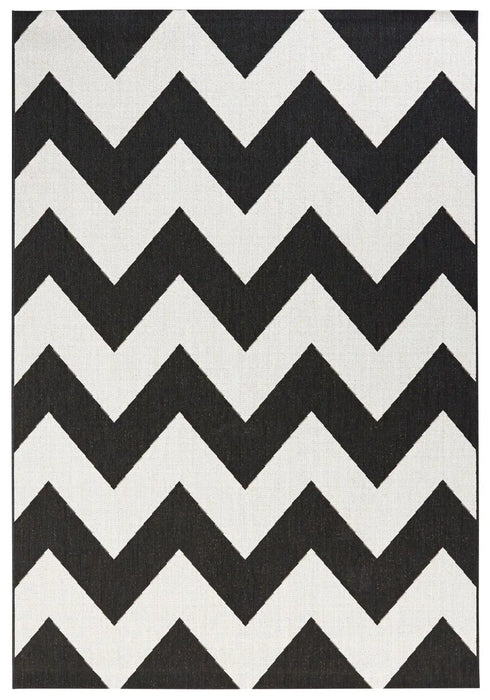 NorthRugs meadow unique black Black, Cream Living Room Striped Rug.
